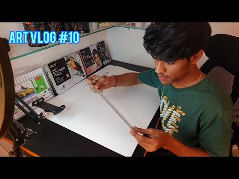 ART VLOG #10 | AAJ BADE SIZE KE PAPER PER NEW DRAWING START KARDI 🥰