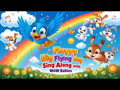 Flappy Big Flying Day | Fun Animal Cartoon for Kids| Wow Babies| Nursery Song For Kids|#kidssongs