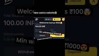 New earning website🔥welcome bonus ₹100🤑 #shorts