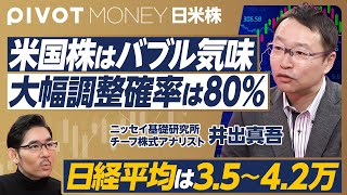 【2025年の日米株の行方】米国株の大幅調整、確率は80％／米国の消費が強い理由／米国株はバブル気味／65％の企業が上振れ着地／日経平均の上値は4.2万円／ボラティリティが高い1年に