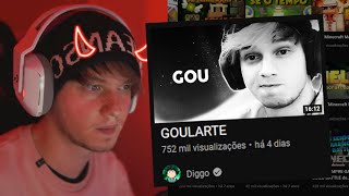 Goularte reagindo ao vídeo do Diggo sobre ele