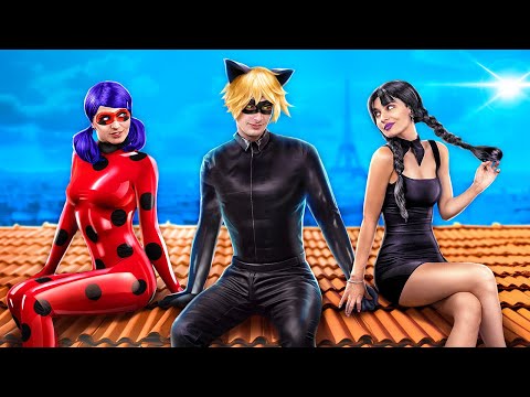 Miraculous Ladybug and Cat Noir in Real Life! Wednesday Addams stole Ladybug's Boyfriend!