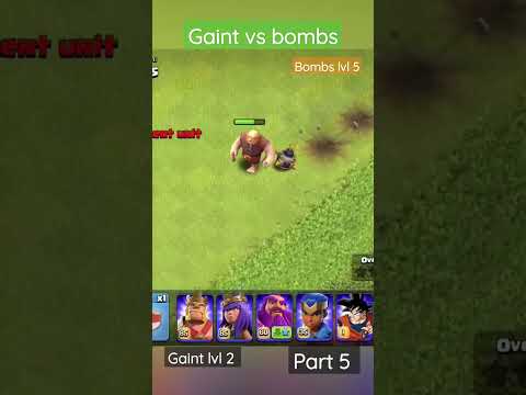 Gaint lvl 2 vs Bombs lvl 5 | part 5 Clash of clans #clashofclans #coc #games #reels #shorts #gaming