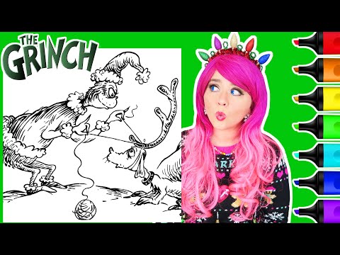 Coloring The Grinch & Max Christmas GIANT Coloring Page | Ohuhu Art Markers