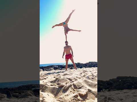 Beach-nastics 💦 I can’t stop listening to this song! Anyone else? #acrobat #circus #circuslife