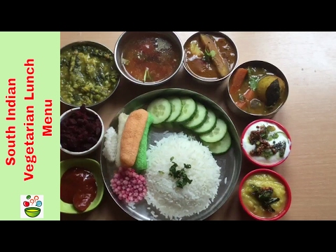 South Indian vegetarian meal or South Indian weekend lunch menu