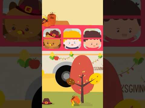 Let's Sing-along with The Kiboomers to "The Wheels on the Bus Thanksgiving Version" #shorts