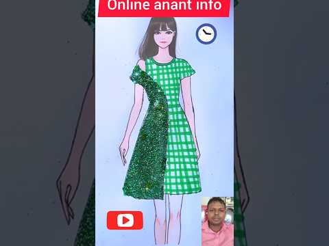 green dress girl || Beautiful dress with Glitter || #SatisfyingCreativeArt #shorts #trending