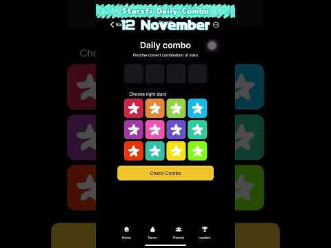 ⭐️【Starsfi】Starsfi Daily Combo | 12 November #starsfi #Daily #combo #today #12november  #telegram