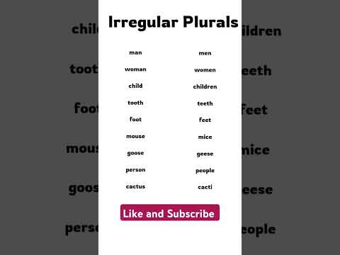 Irregular Plural #english #irregularplurals #shortsvideo