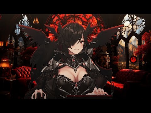 It's Raining Outside But You're Studying in A Gothic Library With a Crow Vtuber (ASMR Ambience)