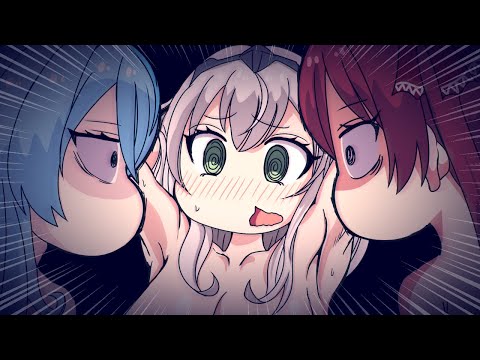 【手描き】おなマン会で乳比べ【宝鐘マリン/白銀ノエル/雪花ラミィ/ホロライブ/切り抜き】【切り抜き漫画】