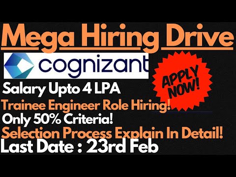 Cognizant Off Campus Drive for Freshers 2023 Batch | Last Date : 20th Feb🔥🔥