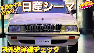 伊藤かずえさんの 日産シーマ を見逃した方のために、ラブカーズTV 河口まなぶ がじっくりと撮影させていただきました！　エンジンやインテリアも細かく見れます！