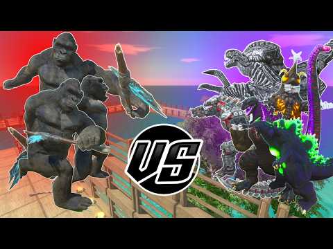 Angry Kong save Godzilla 2014 from Orga with Kaiju Universe - Animal Revolt Battle Simulator