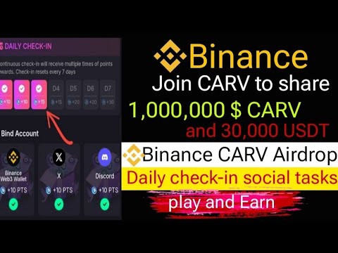 Binance CARV Airdrop || How to Participate || Network Fee || Play and Earn