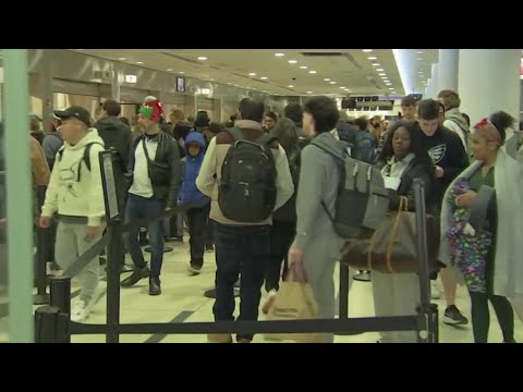 Passengers prepare for holiday travel at Philadelphia International Airport