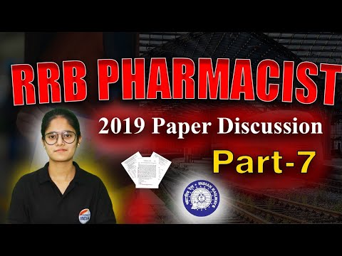 RRB Pharmacist 2019 Question Paper | 10 Questions | Part-7 | Series Of 100 Questions #rrbpharmacist