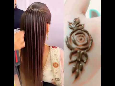 Try this Bridal 👰 #Hair Style + Mehndi Tattoo 🔥 #ytshorts #shorts