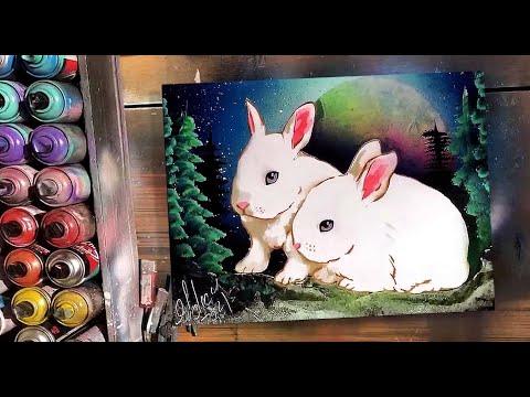 Cute rabbits by Spray Art Eden