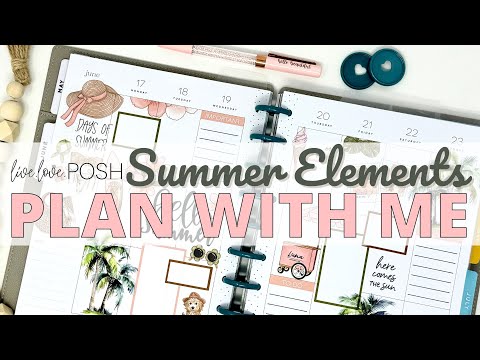 PLAN WITH ME | CLASSIC VERTICAL HAPPY PLANNER | LIVE LOVE POSH SUMMER ELEMENTS SALE ANNOUNCEMENT