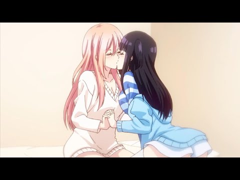 Shot on iphone meme but it's anime Lesbian kiss