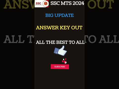 SSC MTS 2024 | SSC MTS 2024 ANSWER KEY OUT | SSC MTS ANSWER KEY LIVE