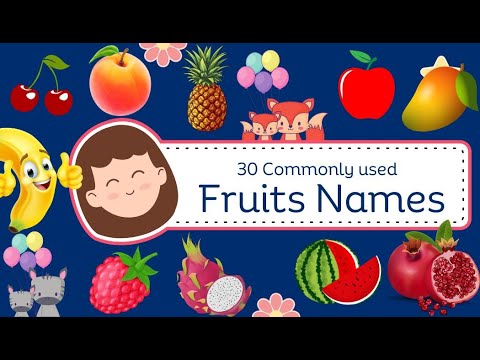 Fruits Names with pictures | English Vocabulary | Pre School & Nursery Kids Video | Kinder Roots