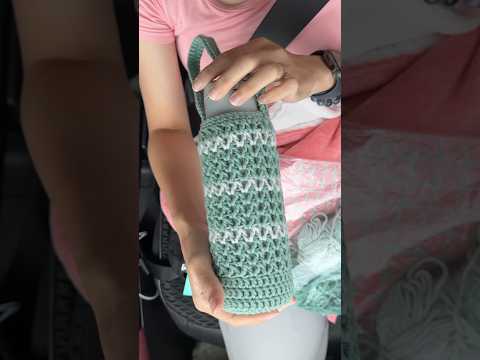 Crochet Water Bottle Holder 💦 #crochetcover #cover #crochetwaterbottleholder #crochettutorial