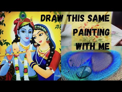 Radha Krishna wall painting l drawing l RadhaKrishna painting l #viral #radhakrishna #painting