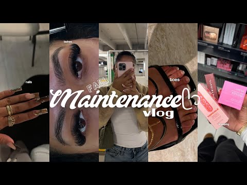 MAINTENANCE VLOGᥫ᭡ : lashes, nails, facial, toes, & shopping