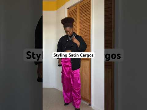 Restyling my satin cargo pants #cargopants #falltransition #colorfuloutfit