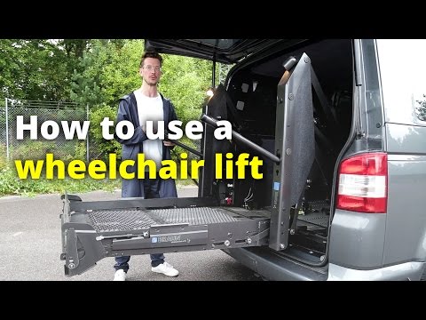 How to use a wheelchair lift to get inside a van.