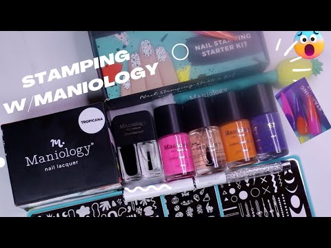 Stamping w/ Maniology | Long Tropical Almond Frenchies - How to Troubleshoot Stamping!!!