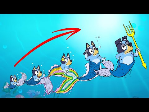 Growing up Evolution Bluey Heeler Mermaid 👍@EasyLittleDrawings  Bluey Disney Junior