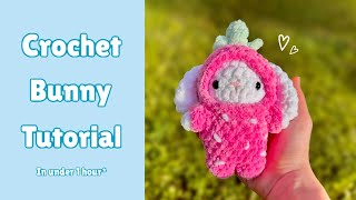 How to crochet a bunny in a onesie tutorial • free pattern • ft. @yevasanimations