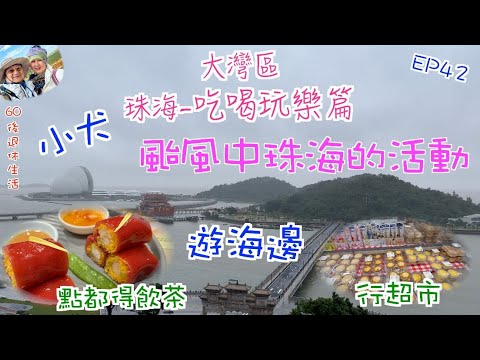 221.  大灣區-吃喝玩樂篇-珠海（EP42) ，颱風小犬｜颱風中的珠海｜ 遊日月貝｜點都德飲茶｜行超市｜摩爾廣場｜沃爾瑪｜迪卡儂｜港車北上飲食攻略