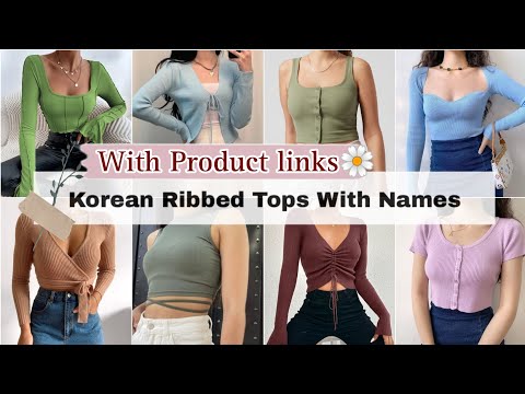 Types of ribbed top with names/Ribbed tops haul meesho Amazon/Korean ribbed top/Ribbed crop top haul