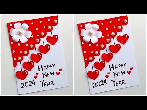 DIY Happy New year Greeting card 2024 / How to make New year card / New year card making easy