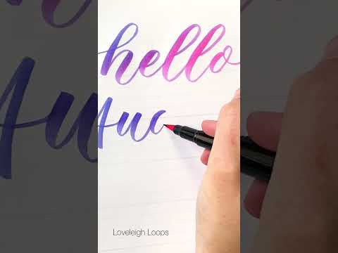 August In Calligraphy: Brush Pen Blending | August #LetteringChallenge #ASMR #shorts