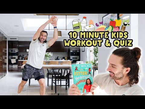 10 Minute Kids Workout + Quiz on Nutrition and The Digestive System | Fitter Healthier Happier