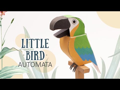 DIY Little Bird Parrot Automata moving toy (kirin papercraft)