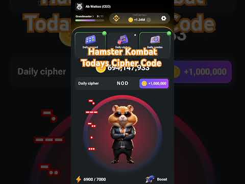 Hamster Kombat todays daily cipher code | #hamsterkombat #ciphercodes #dailycode