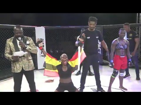 MMA-UGANDA'S REBECCA AMONGI THUMPS NIGERIA'S ENIOLA BUSARI IN GHANA.