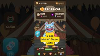 Memefi Secret Code 2 Sep | Memefi Secret Reward combo Today| Memefi Daily Coin Code Today 2 Sep