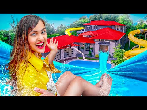 I built a WATERPARK in my HOUSE 😲 *OMG*