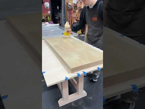 MDF tops for our student workbenches #woodworking