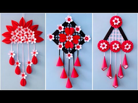 3 Easy and Quick Paper Wall Hanging Ideas / A4 sheet Wall decor / Cardboard  Reuse /Room Decor DIY