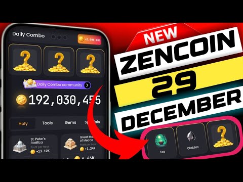 zen coin daily combo today 29 December | zen coin daily meditation today | zen coin daily combo