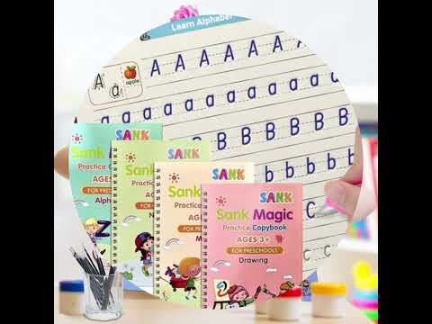 Bundle of 4 Sank Magic Learning Books with Magic Pen, 5 Refills,